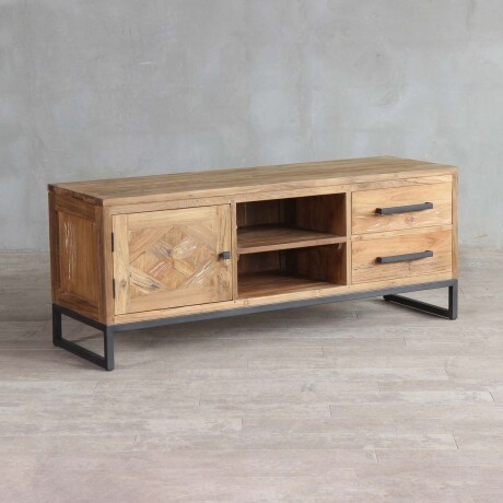 RACK PARA TV MADERA-Y-METAL NATURAL-BEIGE DOMINIQUE NATURAL