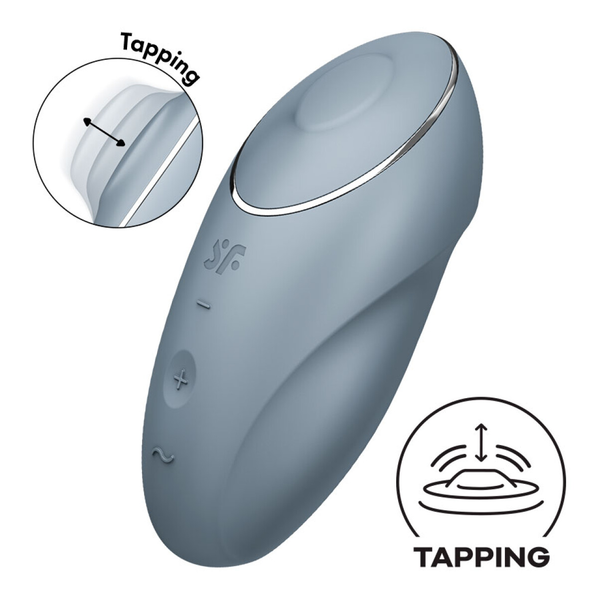 Satisfyer Tap & Climax 1 Tapping Vibrador - Gris Azulado 