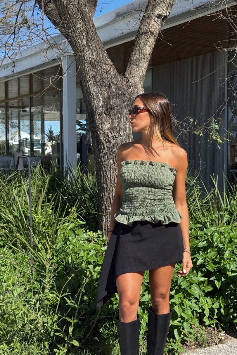 Strapless Milho Lino verde