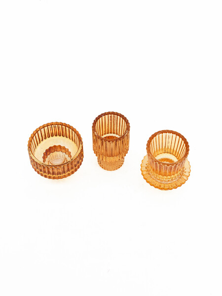 CANDELABRO CARAMEL SET X 3 MARRON