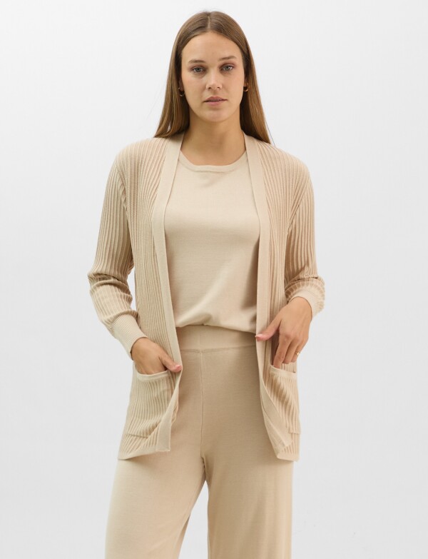 Cardigan Abierto BEIGE