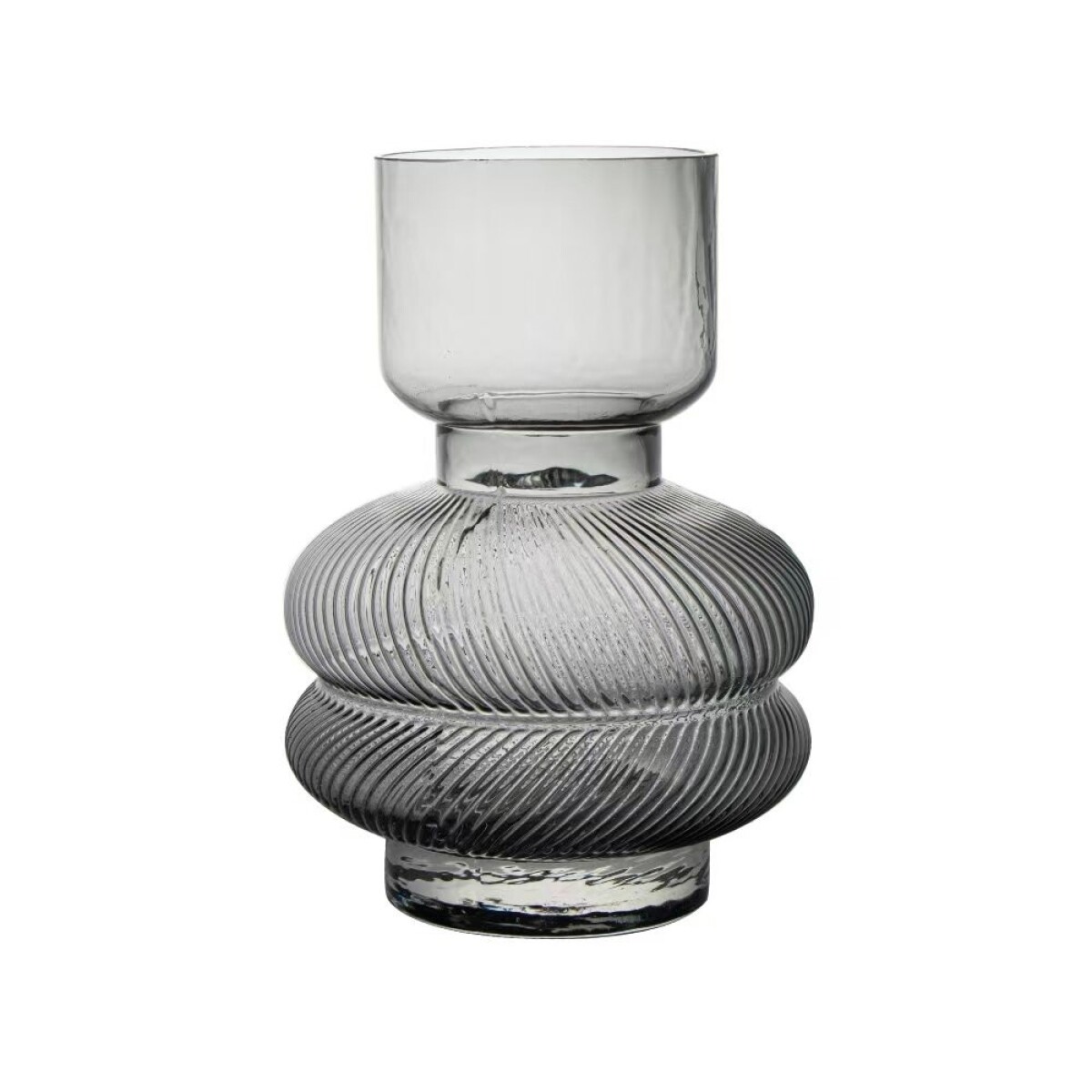 FLORERO VIDRIO LABRADO D15x22.5CM GRIS 