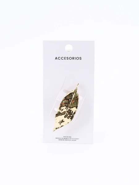 BROCHE HOJAS DORADO