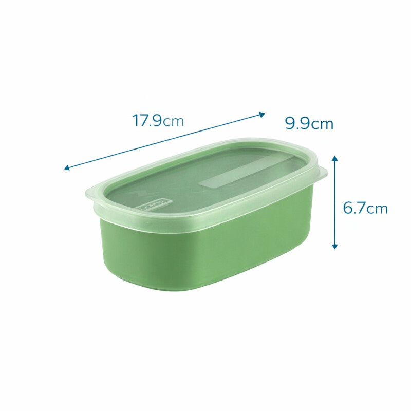 Recipiente Tupper en Plastico Resistente con Tapa Transparente Tramontina 650ml Verde