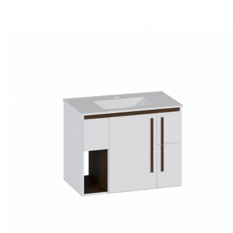 Mueble de baño suspendido Anturio Blanco 80cm bacha loza Mueble De Baño Suspendido Anturio Blanco 80cm Bacha Loza