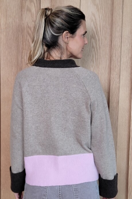 Cardigan Angostura Visón Chocolate Rosa