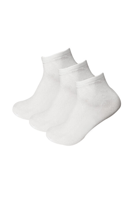 Pack x3 soquetes deportivos de algodón variante 1 - blancas