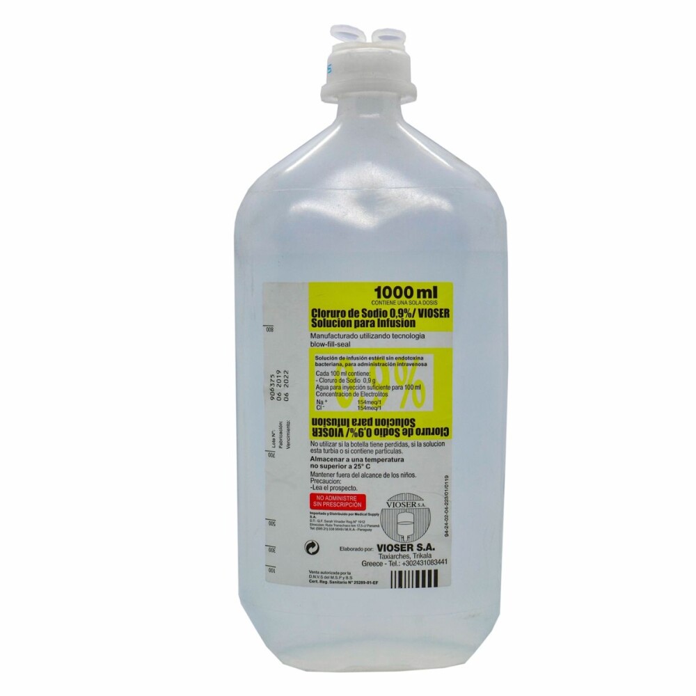 SUERO FISIOL. 0, 9% VIOSER FR. X 1000 ML única