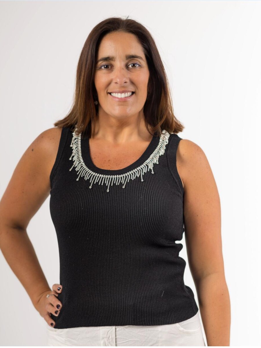 Musculosa de hilo con strass adaptable Made in italy Musculosa de hilo con strass adaptable Made in italy