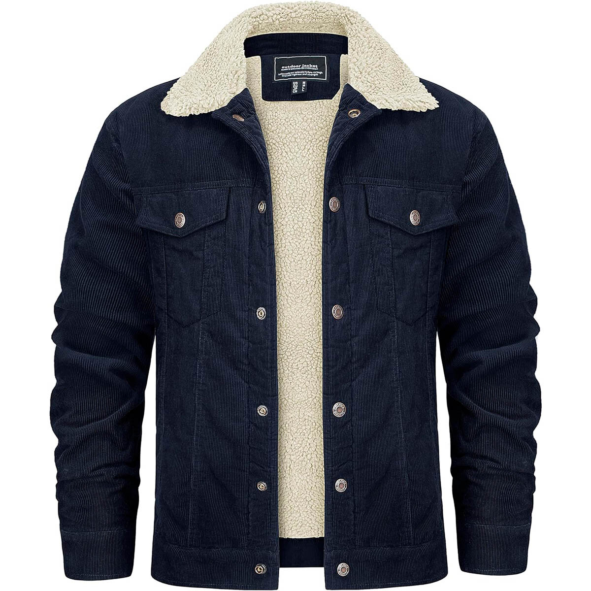 Campera Uzspace Pana Corderito Moda Hombre Urban - Azul 