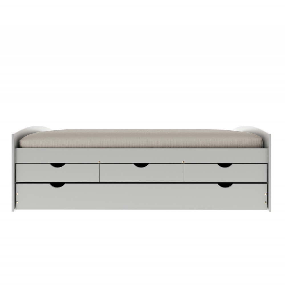 Cama Marinera 1 Plaza Madera Maciza Con Cajones - Ulli Gris