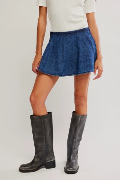 PARADISE FOUND DENIM SKORT Azul