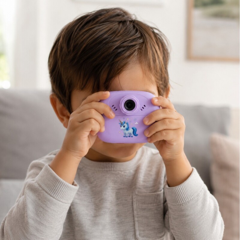 Camara Digital de fotos infantil impresión instantanea violeta Camara Digital de fotos infantil impresión instantanea violeta