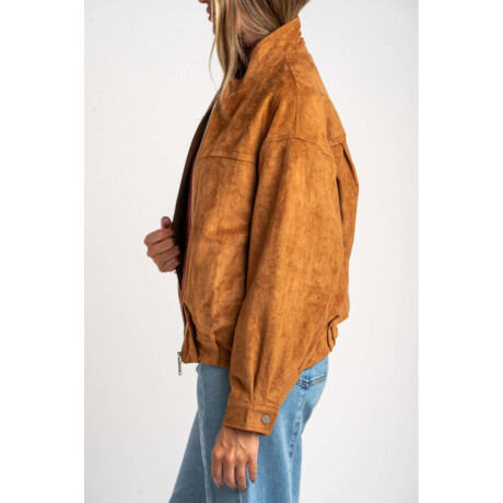 Campera Gamuza Cuero Vegano Camel
