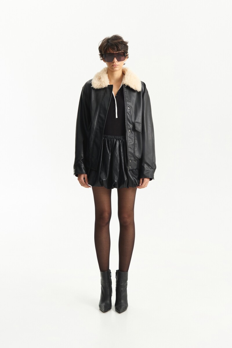 CHAQUETA CUELLO PELO Negro