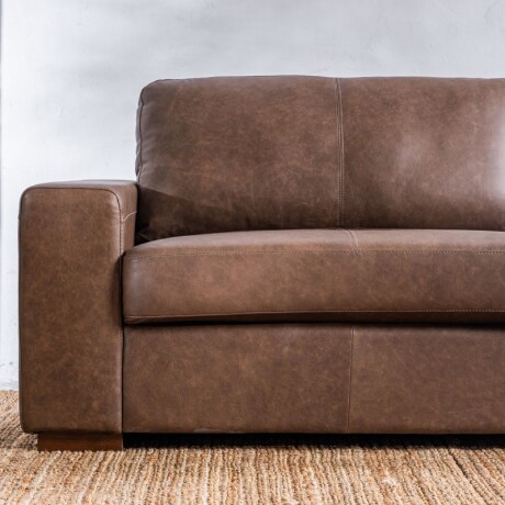 Sillón Cuero Deeni 3 Cuerpos Chocolate U