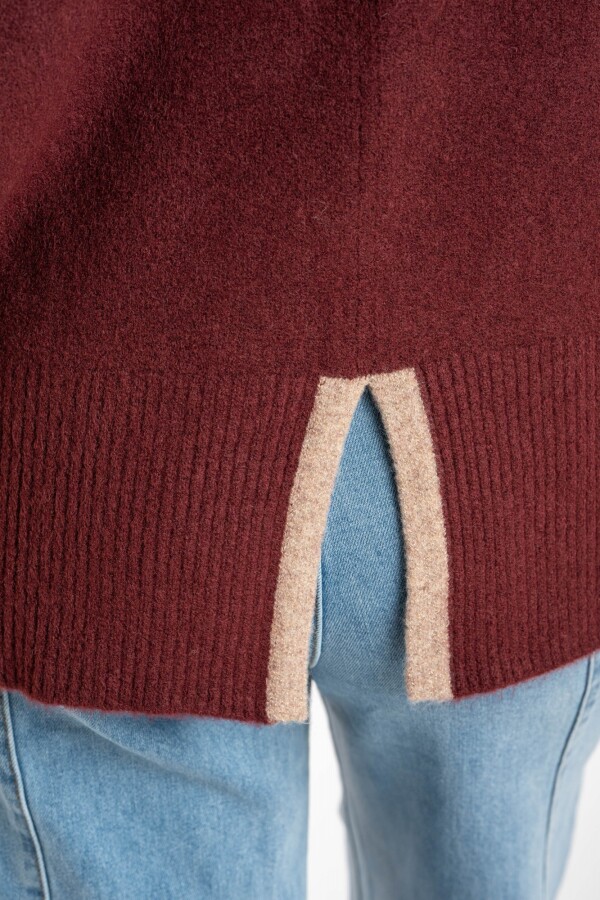 Polera Combinada Bordeaux