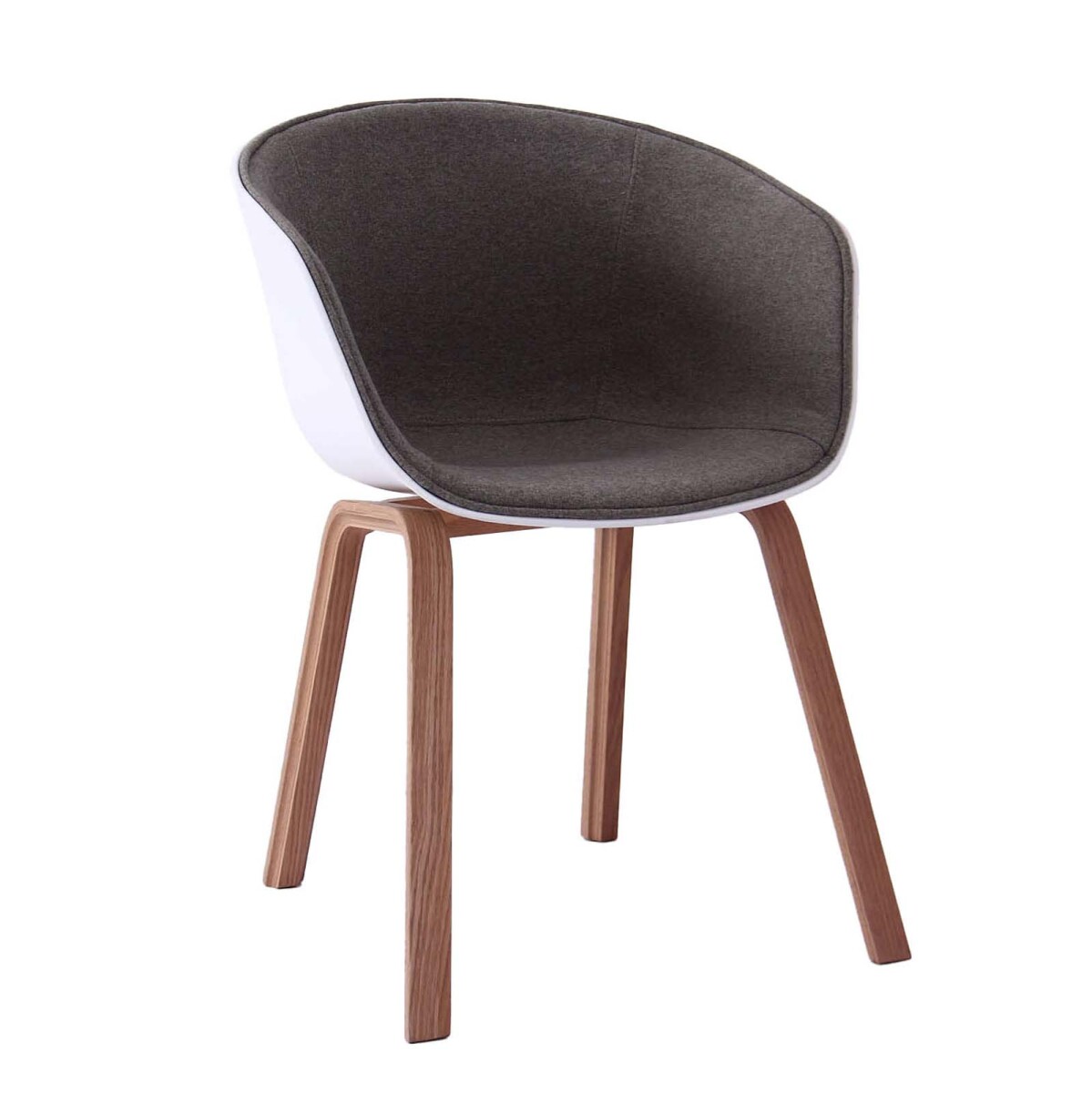 SILLA DE COMEDOR - POLIPROPILENO-Y-MADERA GRIS GARDENIA 