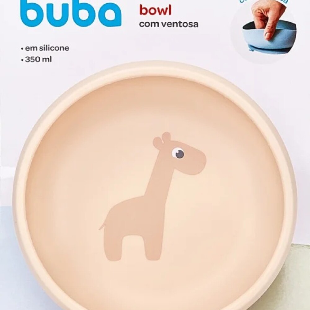 Bowl con ventosa silicona BUBA cloudy rosa claro jirafa