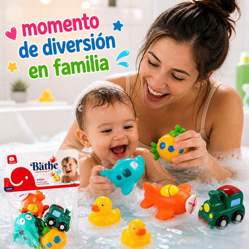 Juguete Baño Bebe Goma Flotan Y Salpican Didácticos X4 Pcs Juguete Baño Bebe Goma Flotan Y Salpican Didácticos X4 Pcs