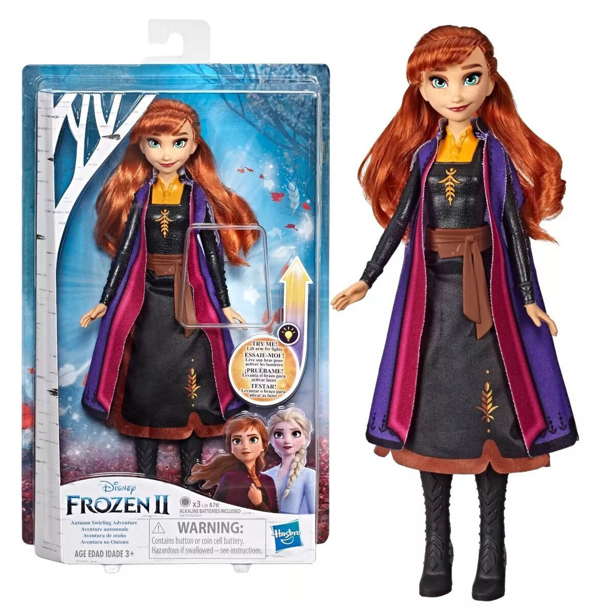 Disney Frozen Muñeca Anna O Elsa Con Luz 30cm Hasbro - Anna 