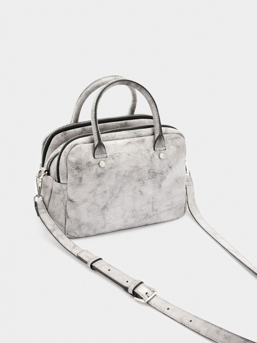 Bolso Bowling Efecto Craquelado crudo