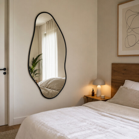 Espejo de pared Irregular y Minimalista 50x106cm Negro