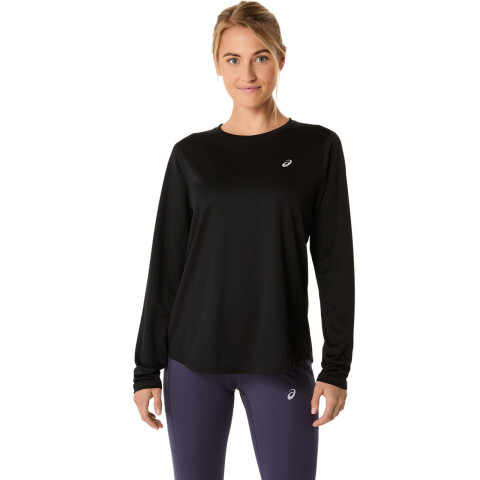 Polo Runnig Asics Silver LS Top Mujer Performance Black