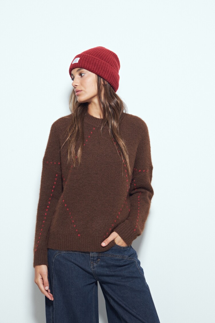 SWEATER CREW Chocolate