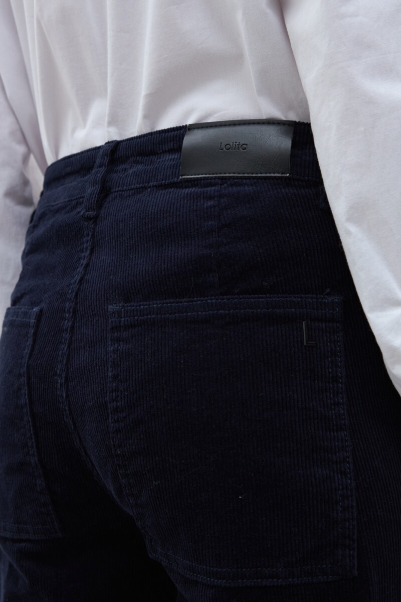 Pantalón Paulina de pana azul marino