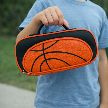 Cartuchera escolar deportiva con compartimentos Basket Negro