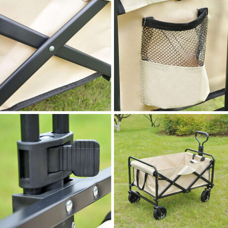 Carro plegable de carga multiuso 70x45x44cm Blanco