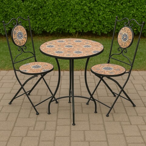 Juego de Mesa y Sillas Bistró Mediterráneo | Azulejos Decorativos para Interior y Exterior Juego de Mesa y Sillas Bistró Mediterráneo | Azulejos Decorativos para Interior y Exterior