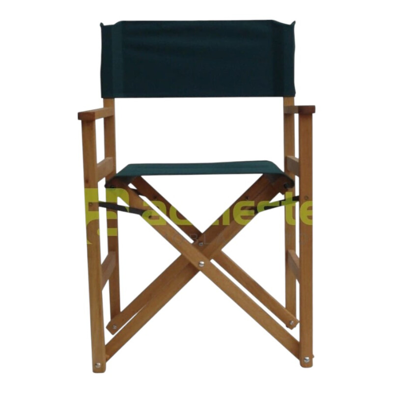 Sillón Director Madera y Lona Verde