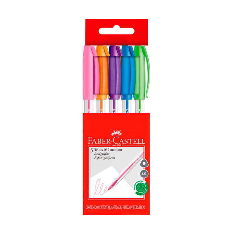 Bolígrafo Trilux Colores Fuertes x5 Faber-Castell #Bolígrafo Trilux Colores Fuertes X5 Faber-Castell