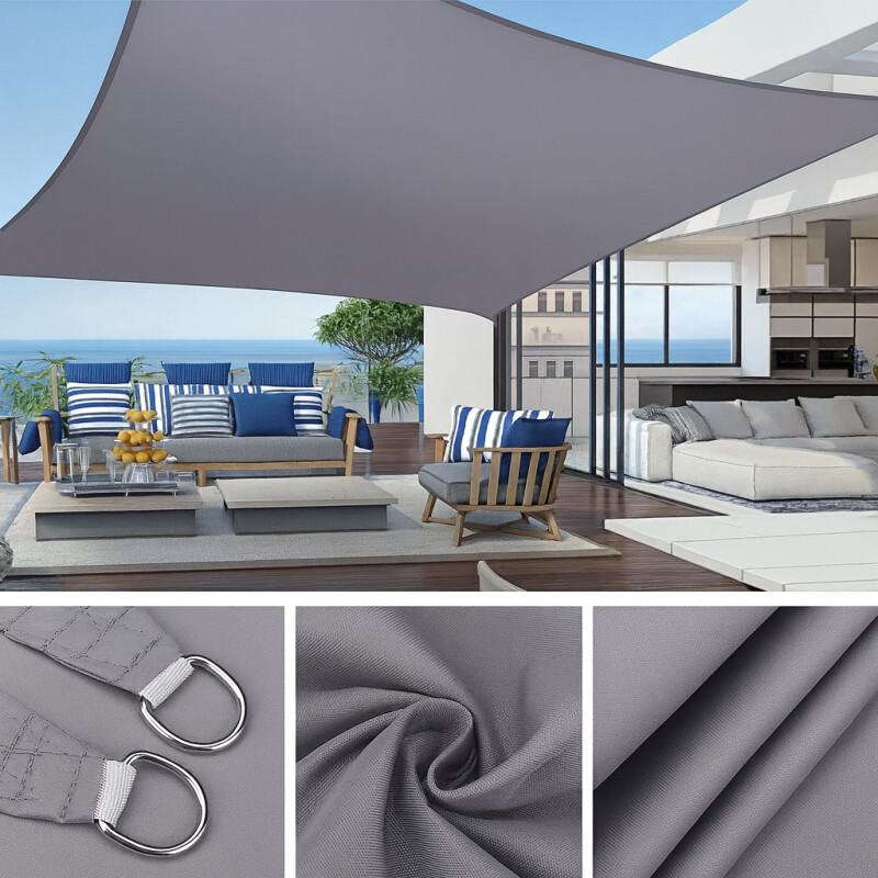 Toldo Impermeable Exterior Protección Uv Rectangular 3x4m GRIS Toldo Impermeable Exterior Protección Uv Rectangular 3x4m GRIS