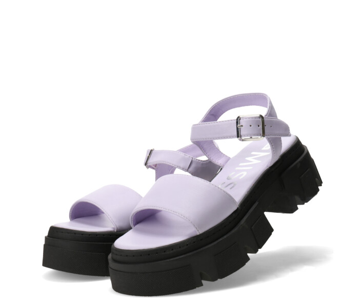 Sandalias de Mujer Miss Carol SPARTA Con banda y tobillera Negro - Lila