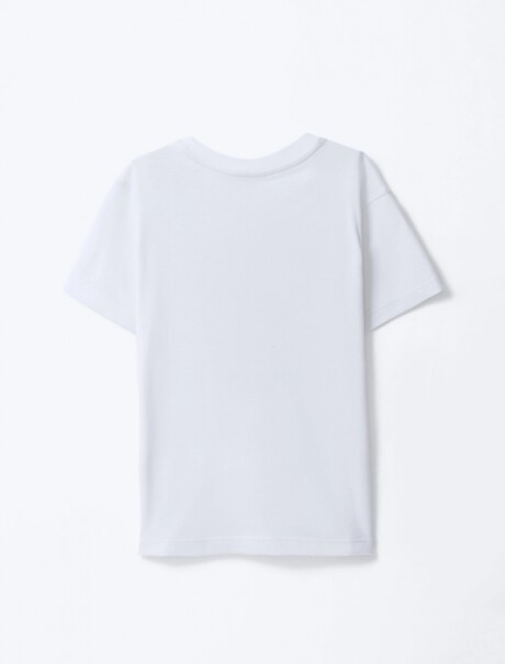 CAMISETA INFANTIL CON ESTAMPA BLANCO