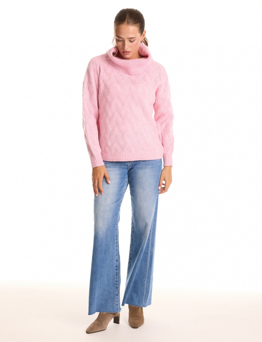 Buzo Cuello Volcado - Rosa 
