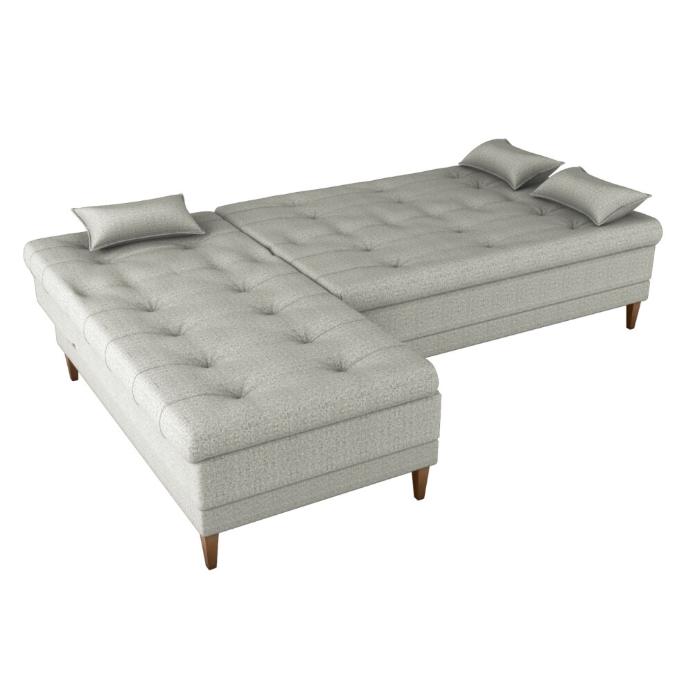 Sillón Cama con Chaise Izquierdo y derecho - Nice Gris claro Wood