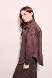 Sobrecamisa Gamuza Cuero Vegano Marron