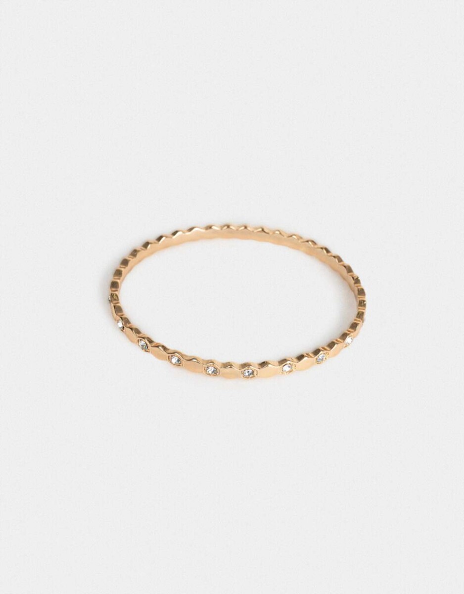 Pulsera Rígida Strass - Dorado 