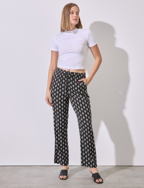 Pantalon Print BLANCO/NEGRO