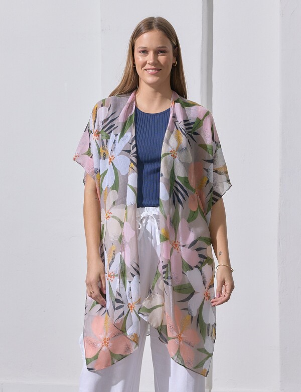 Kimono Flores TOSTADO/MULTI