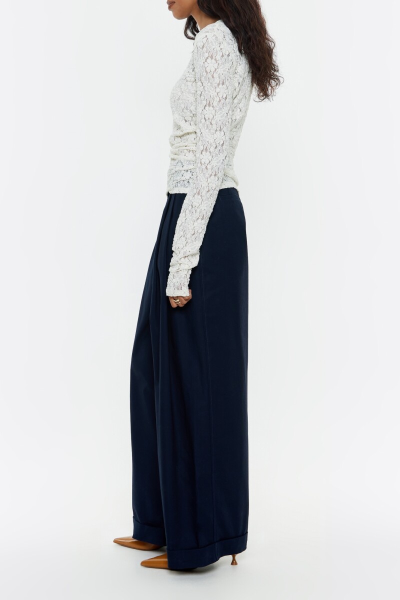 PANTALON CAMPANA PINZAS AZUL M Azul