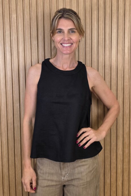 Musculosa Pat Negro