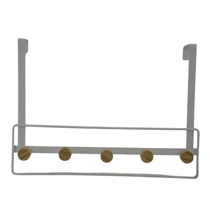 Perchero para puertas 5 colgadores BLANCO