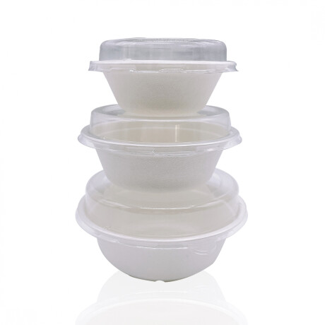 Bowls 500ml+Tapa X 125uni Ecológico Compostable Bols Bagazo Bowls 500ml+tapa X 125uni Ecológico Compostable Bols Bagazo