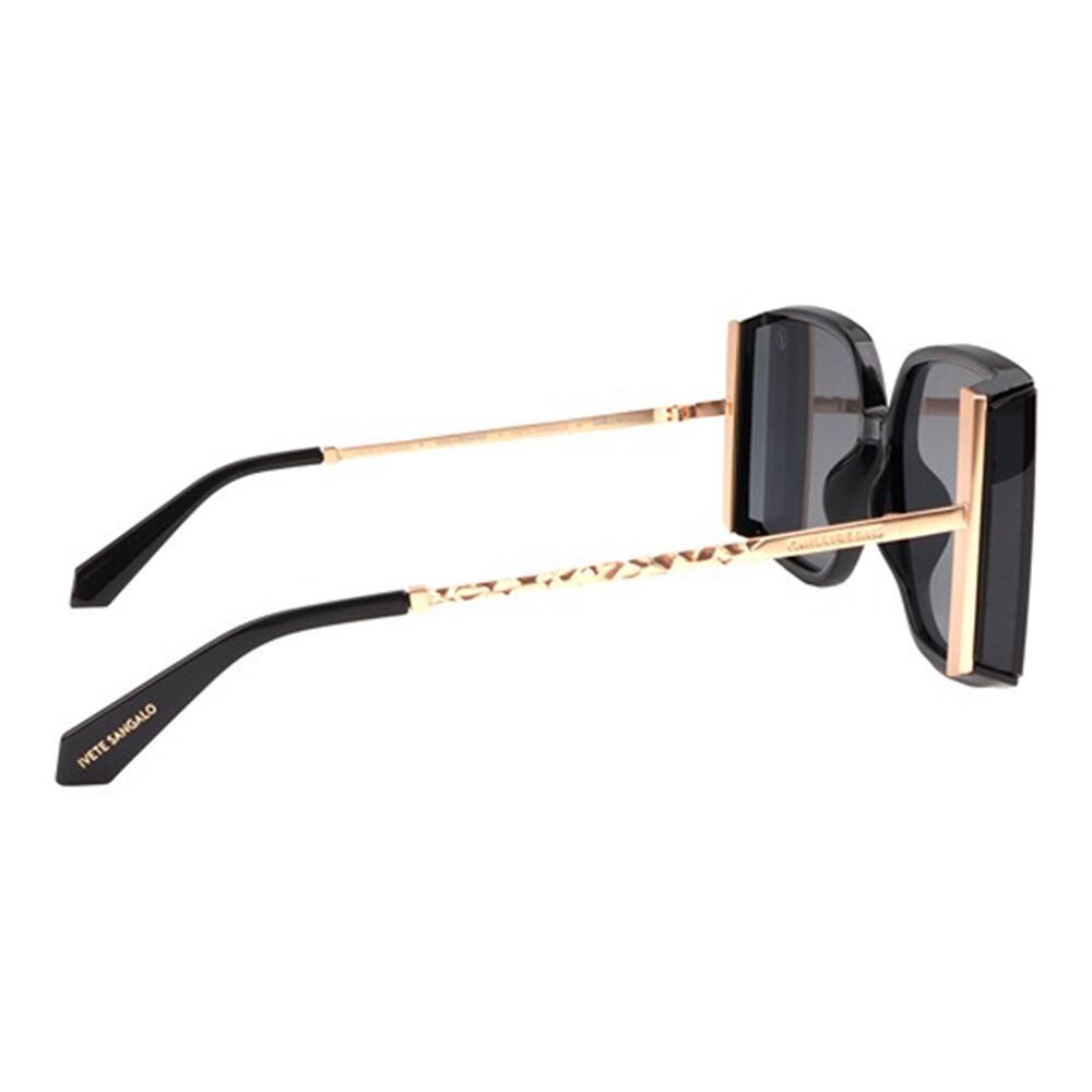 Lentes De Sol De Policarbonato Cuadrado Ivete Sangalo Negro/Negro