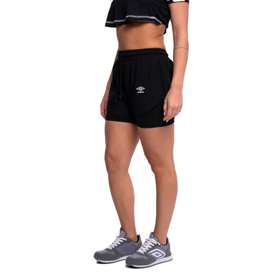 Short de Mujer Umbro Flare Negro - Blanco